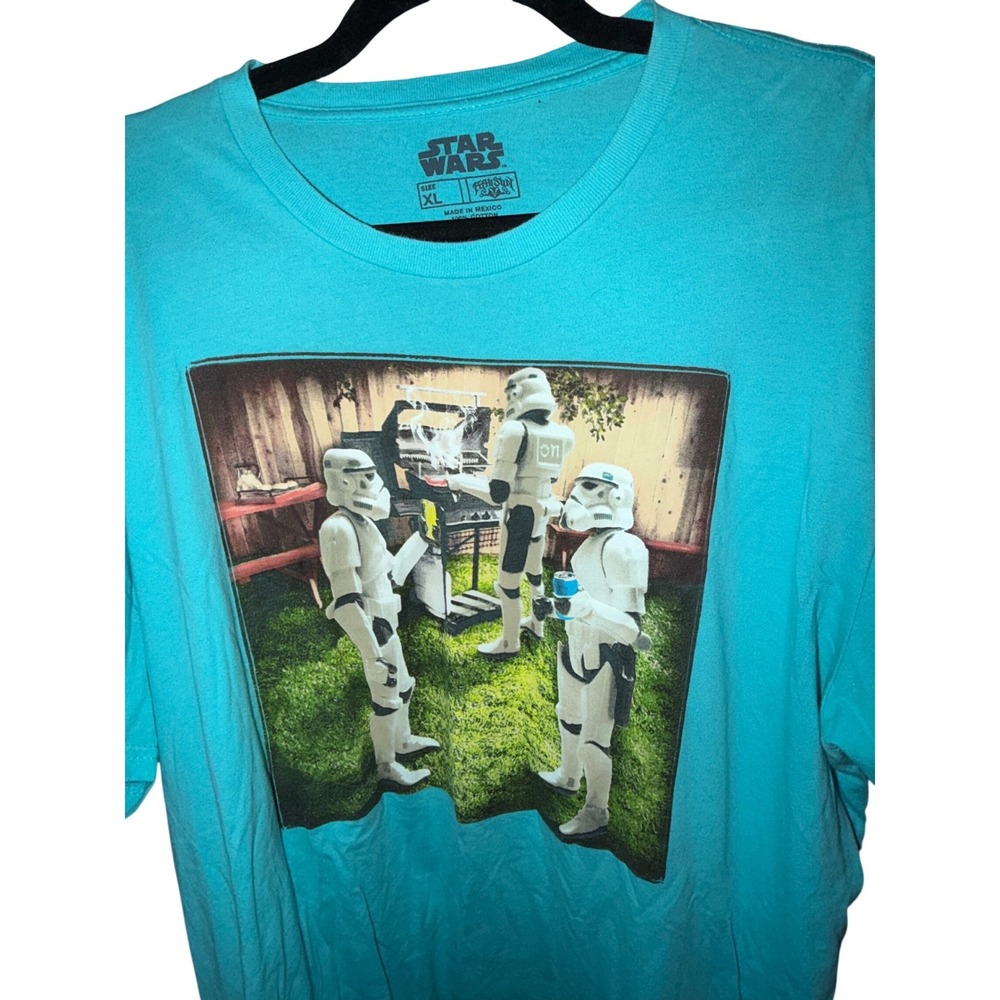 Star‎ Wars Fifth Sun Graphic Tee Mens XL Blue Excellent Stormtrooper BBQ Shirt